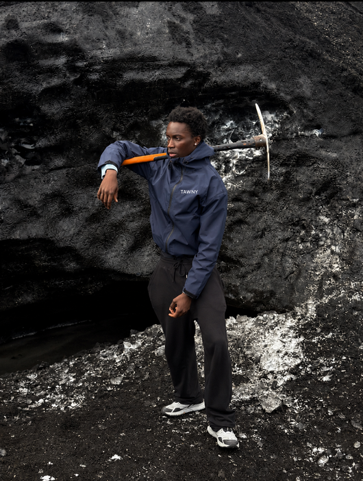 Water Reactive Cheetah Rain Jacket - Navy