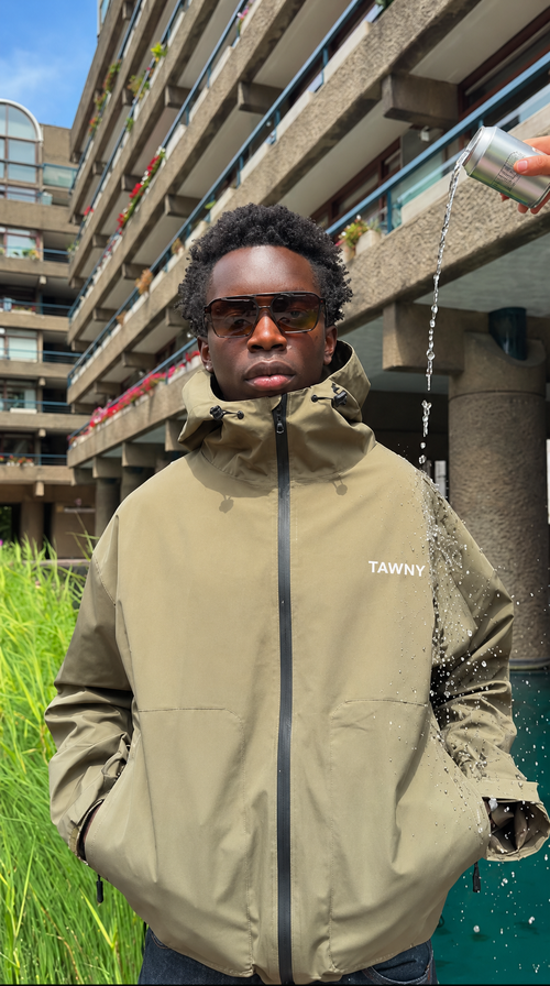 Water Reactive Cheetah Rain Jacket - Green