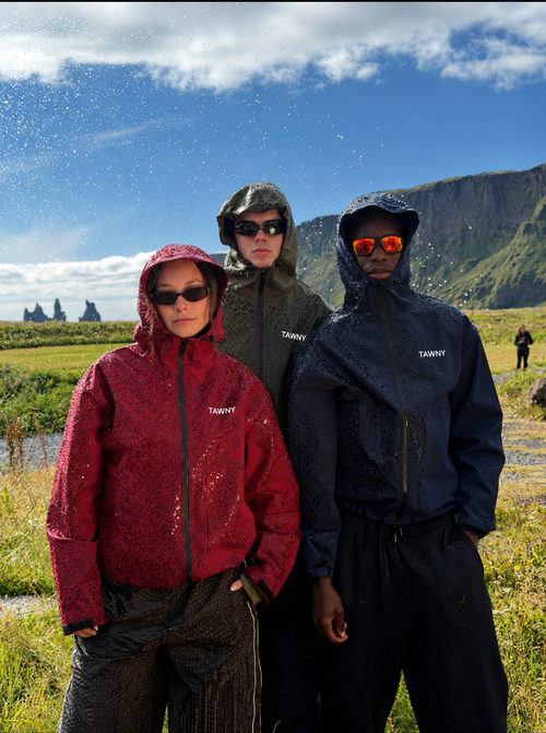 Water Reactive Cheetah Rain Jacket - Burgundy