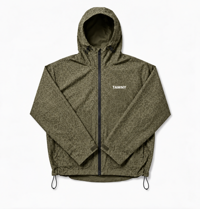 Water Reactive Cheetah Rain Jacket - Green