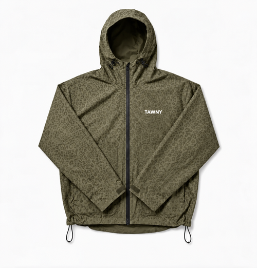 Water Reactive Cheetah Rain Jacket - Green