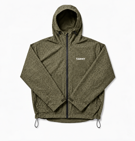 Water Reactive Cheetah Rain Jacket - Green