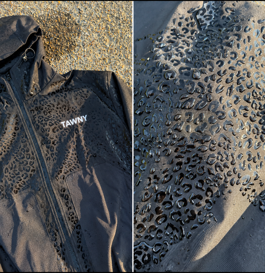 Water Reactive Cheetah Rain Jacket - Black