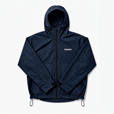 Water Reactive Cheetah Rain Jacket - Navy