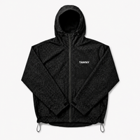 Water Reactive Cheetah Rain Jacket - Black