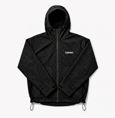 Water Reactive Cheetah Rain Jacket - Black