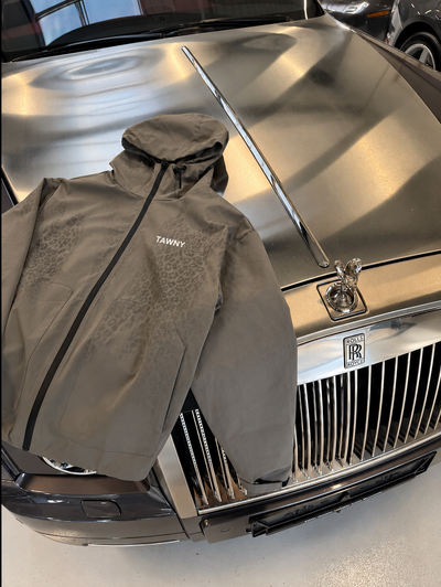 Water Reactive Cheetah Rain Jacket - Grey