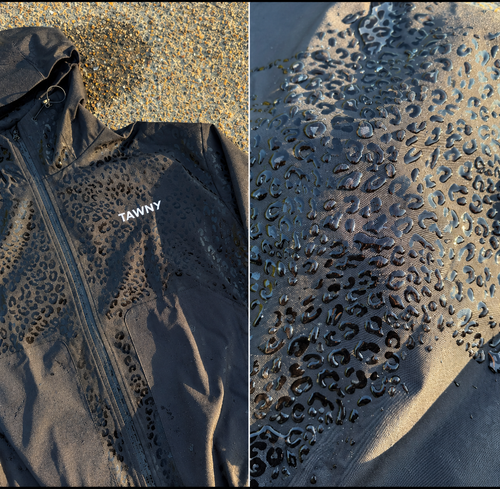 Water Reactive Cheetah Rain Jacket - Navy