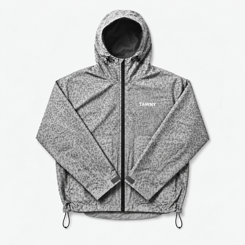 Water Reactive Cheetah Rain Jacket - Grey