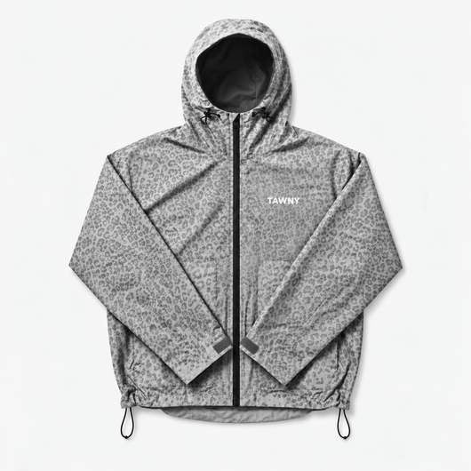 Water Reactive Cheetah Rain Jacket - Grey