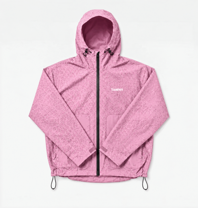 Water Reactive Cheetah Rain Jacket - Pink
